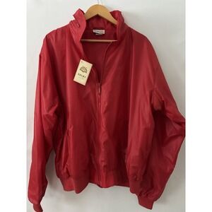 NWT Vintage Izod Club‎ Mens Jacket XXL Red Full Zip Classic Golf Tennis